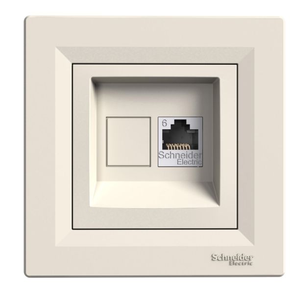 РОЗЕТКА КОМП'ЮТЕРНА RJ45 UTP КАТ.6 КРЕМ ASFORA