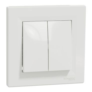 ВИМИКАЧ ДВОКЛАВІШНИЙ САМОЗАЖИМНИЙ БІЛИЙ ASFORA