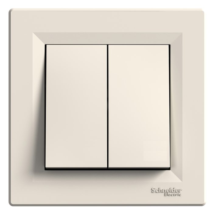 ВИМИКАЧ ДВОКЛАВІШНИЙ САМОЗАЖИМНИЙ КРЕМ ASFORA