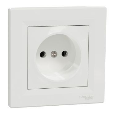 РОЗЕТКА БЕЗ ЗАЗЕМЛЕННЯ БІЛА ASFORA